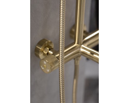 Boheme Стойка для душа с наливом верхний душ латунь 30см Uno Matt Gold 468-MG