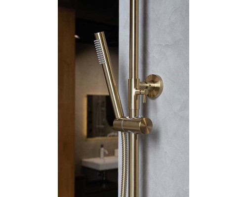 Boheme Стойка для душа с наливом верхний душ латунь 30см Uno Matt Gold 468-MG