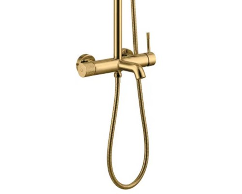 Boheme Стойка для душа с наливом верхний душ латунь 30см Uno Matt Gold 468-MG