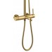 Boheme Стойка для душа с наливом верхний душ латунь 30см Uno Matt Gold 468-MG