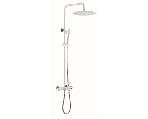 Boheme Стойка для душа с наливом верхний душ латунь 30см Uno Белый Хром 468-WCR