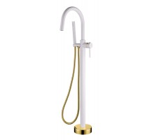 Boheme Смеситель напольный UNO WHITE Gold 469-WG