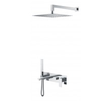 Boheme Смеситель встроенный + верхний душ+ ручной душ,налив воды Qubic Chrome 474-CR Boheme Смеситель встроенный + верхний душ+ ручной душ,налив воды Qubic Chrome 474-CR