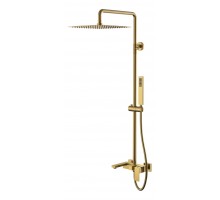 Boheme Стойка для душа с наливом, верхний душ латунь 30см Qubic Bronze 478-BR