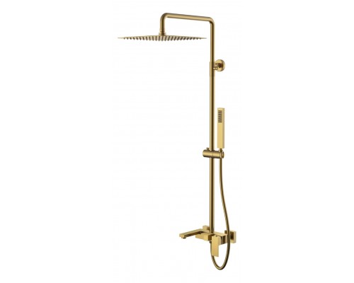 Boheme Стойка для душа с наливом, верхний душ латунь 30см Qubic Bronze 478-BR