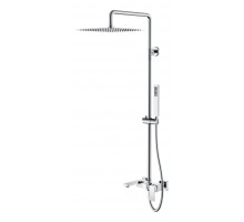 Boheme Стойка для душа с наливом, верхний душ латунь 30см Qubic Chrome 478-CR Boheme Стойка для душа с наливом, верхний душ латунь 30см Qubic Chrome 478-CR