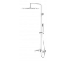 Boheme Стойка для душа с наливом, верхний душ латунь 30см  Qubic Matt White 478-MW