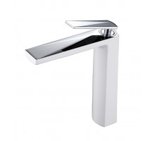 Boheme высокий Смеситель для умывальника БЕЛЫЙ+ХРОМ 372-W