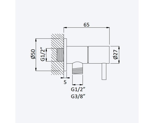 Смеситель скрытого монтажа, на 1 поток Lusitano 107 120 1MM Morning Mist