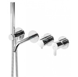 Смеситель скрытого монтажа, с наливом на ванну и ручным душем Elo Leaf 167 210 8ST Satinox