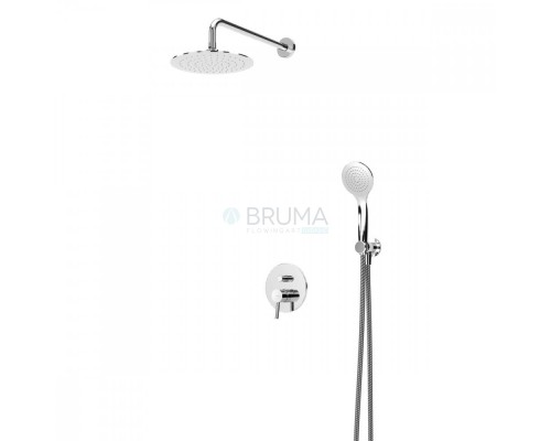 Душевой набор, скрытого монтажа, с душевой лейкой из нержавеющей стали UltraThin (Ультра тонкая) Ø250 мм Lusitano 107 760 8CR Chrome