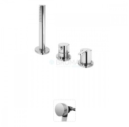 Смеситель на борт ванны, с ручным душем Elo, и наливом через сифон Leaf 167 521 1CR Chrome