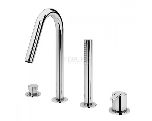 Смеситель на борт ванны, с наливом на ванну ручка тип 2 Leaf 167 990 2CR Chrome