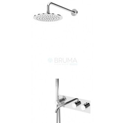 Душевой набор термостатический, скрытого монтажа, с душевой лейкой из латуни Ø250 мм, и наливом на ванну - VenusQ Leaf 187 663 1NS Night Sky