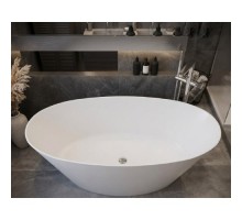 Ванна отдельностоящая Аликанте Альмерия - 1600, Белый матовый овальная Solid Surface