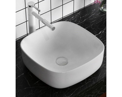 Раковина накладная, квадратная 42,5*42,5*15, белый, CR0010