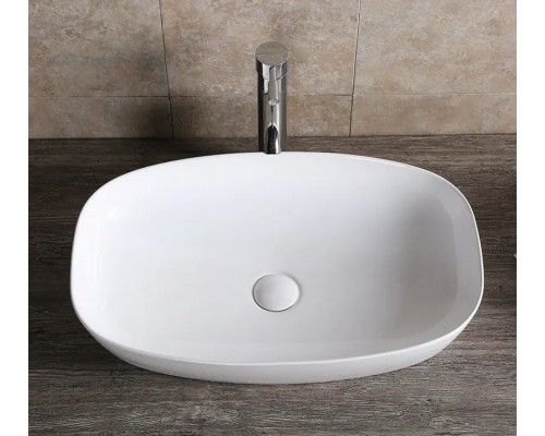 Раковина накладная, прямоугольная 60*38,5*13,5, белый, CR0063