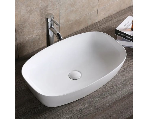 Раковина накладная, прямоугольная 60*38,5*13,5, белый, CR0063