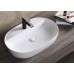 Раковина  накладная, белая, овальная, с отверстием под смеситель 60х40х12 CR0074