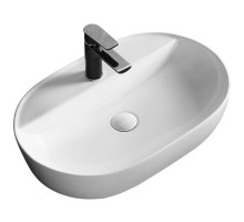 Раковина накладная, овальная, с отверстием под смеситель 50*38*12, белый, CR0076