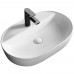 Раковина накладная, овальная, с отверстием под смеситель 50*38*12, белый, CR0076