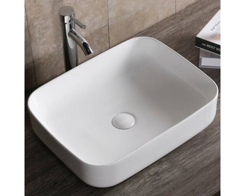 Раковина накладная, прямоугольная 50*40*13,5, белый, CR0084