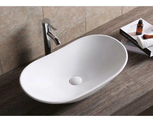 Раковина накладная, овал, 64*36*14, белый, CR7031B