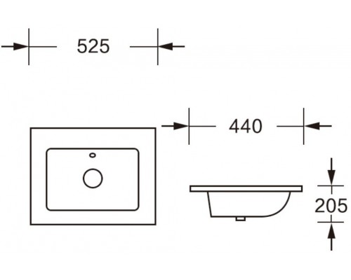 Раковина врезная керамическая Cerutti Spa 52.5x44, CR7092 белый глянец