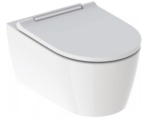 500.202.01.1 Подвесной унитаз Geberit ONE, закрытая форма, TurboFlush, с сиденьем, хром