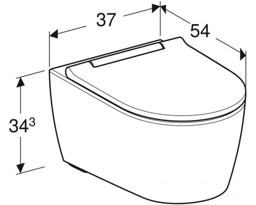 500.202.01.1 Подвесной унитаз Geberit ONE, закрытая форма, TurboFlush, с сиденьем, хром