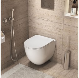 Унитаз Grossman Tornado GR-4411SQC подвесной, безободковый, смыв Торнадо, с сиденьем микролифт, цвет белый глянцевый