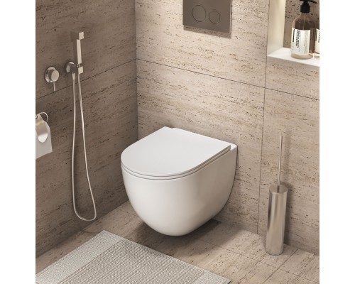 Унитаз Grossman Tornado GR-4411SQC подвесной, безободковый, смыв Торнадо, с сиденьем микролифт, цвет белый глянцевый