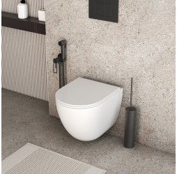 Унитаз Grossman Tornado GR-4455 SQC подвесной, безободковый, смыв Торнадо, с сиденьем микролифт, цвет белый глянцевый