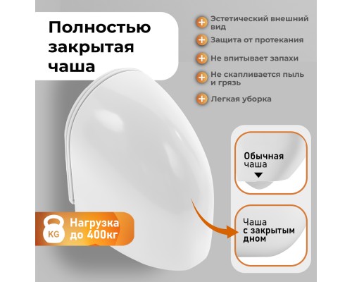 Унитаз Grossman Tornado GR-4455 SQC подвесной, безободковый, смыв Торнадо, с сиденьем микролифт, цвет белый глянцевый 49x34x38,5