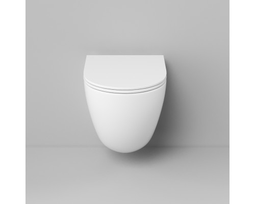 Унитаз Grossman Tornado GR-4455 SQC подвесной, безободковый, смыв Торнадо, с сиденьем микролифт, цвет белый глянцевый 49x34x38,5