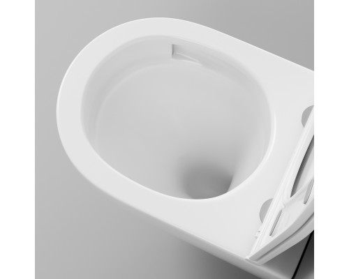 Унитаз Grossman Tornado GR-4455 SQC подвесной, безободковый, смыв Торнадо, с сиденьем микролифт, цвет белый глянцевый 49x34x38,5