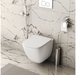 Унитаз Grossman Tornado GR-4497SQC подвесной, безободковый, смыв Торнадо, с сиденьем микролифт, цвет белый глянцевый