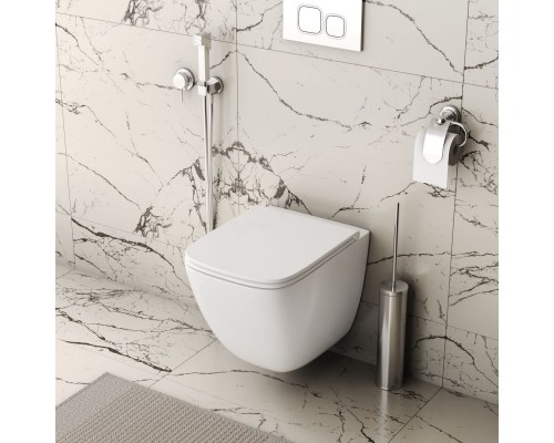 Унитаз Grossman Tornado GR-4497SQC подвесной, безободковый, смыв Торнадо, с сиденьем микролифт, цвет белый глянцевый