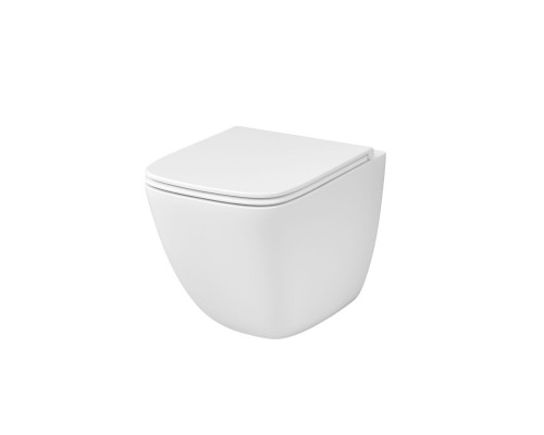 Унитаз Grossman Tornado GR-4497SQC подвесной, безободковый, смыв Торнадо, с сиденьем микролифт, цвет белый глянцевый