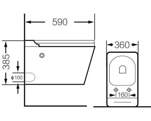 Подвесной импульсный унитаз Grossman, крышка тонкая микролифт, белый, GR-5501