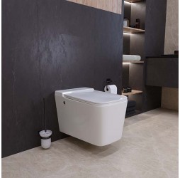 Подвесной импульсный унитаз Grossman, крышка тонкая микролифт, белый, GR-5501