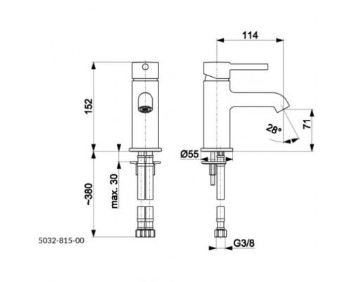 KFA Armatura Смеситель MOZА для умывальника (золото) 5032-815-31