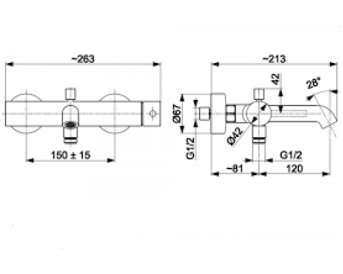 KFA Armatura Смеситель MOZA  для ванны (черный) 5034-020-81