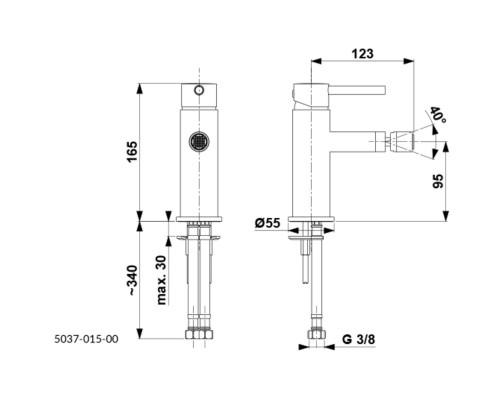 KFA Armatura Смеситель MOZA   для  биде (хром) 5037-015-00