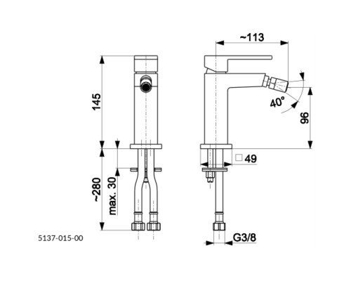KFA Armatura Смеситель MOZA  для  биде (золото) 5037-015-31