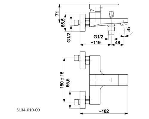 KFA Armatura Смеситель.LOGON для ванны без комплект(черный) 5134-010-81
