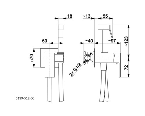 LOGON BLACK Смеситель для биде скрытого монтажа (черный), 5139-512-81