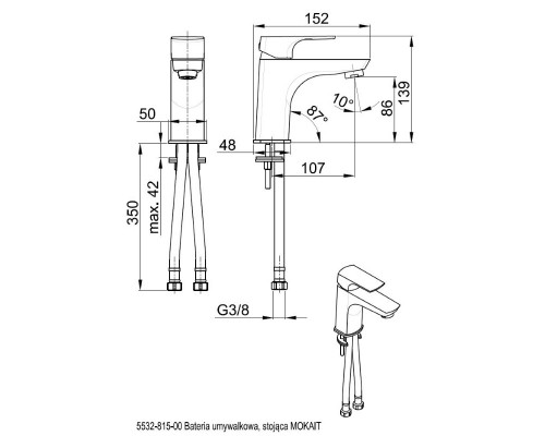 KFA Armatura Cмеситель MOKAIT BLACK для умывальника (черный) 5532-815-81
