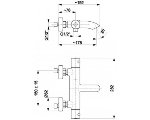 KFA Armatura Смеситель MOZA  для ванны термо (черный) 5734-010-81