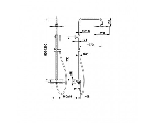 KFA Armatura LOGON  PREMIUM BLACK Cмесит. термостат со стойкой 5746-920-81